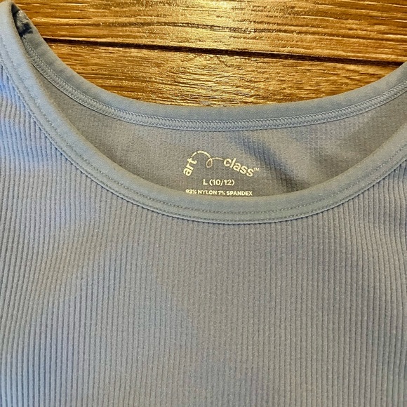 Art Class Sky Blue Ribbed Top - Picture 2 of 2